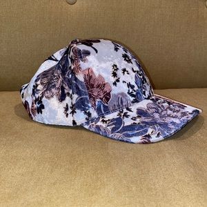 Floral velvet ball cap